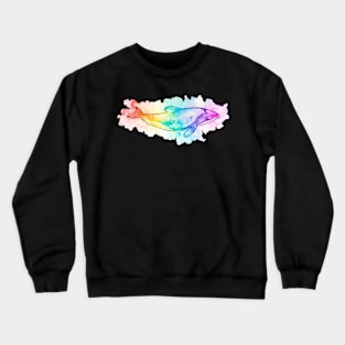 Maui Dolphin rainbow watercolour Crewneck Sweatshirt